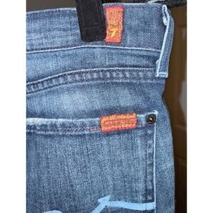 Seven For All Mankind Vintage Size 31 Y2K Flare Jeans Distressed Premium Denim